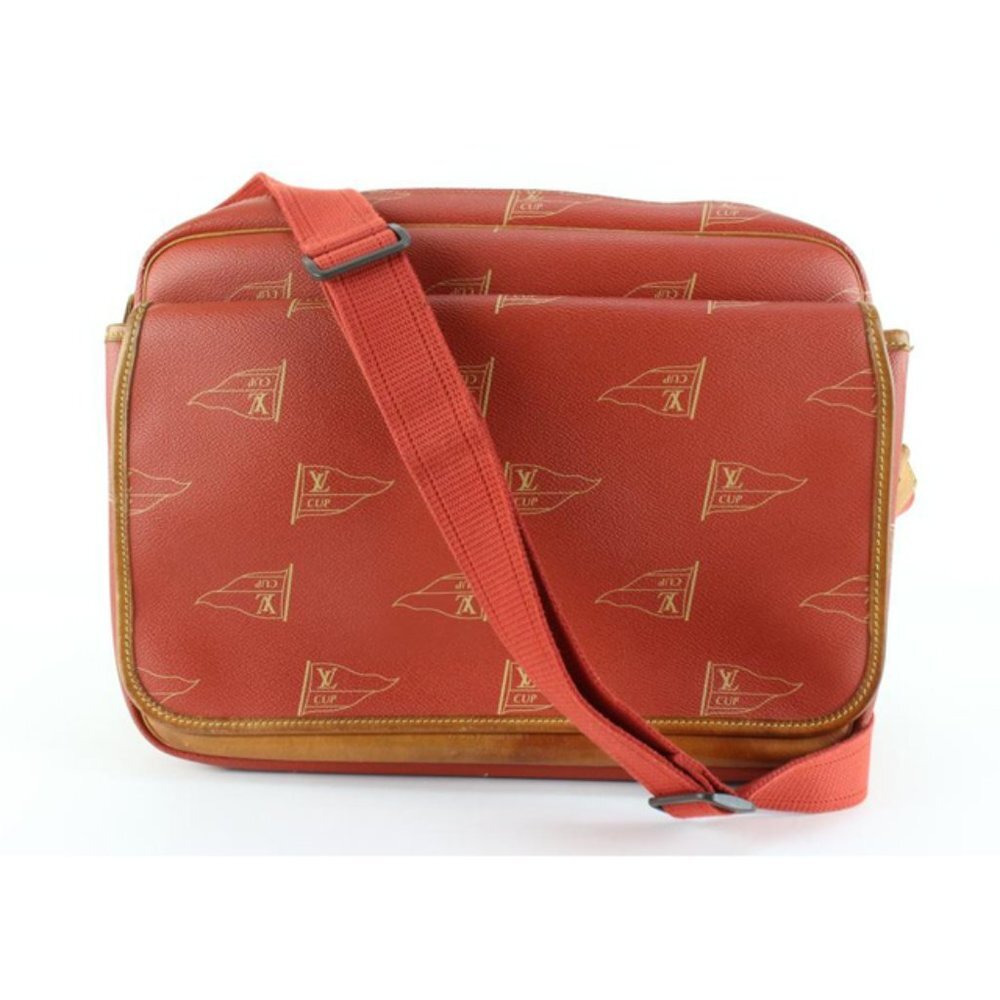Louis Vuitton 1995 LV Cup Red Calvi Messenger 91lz817s